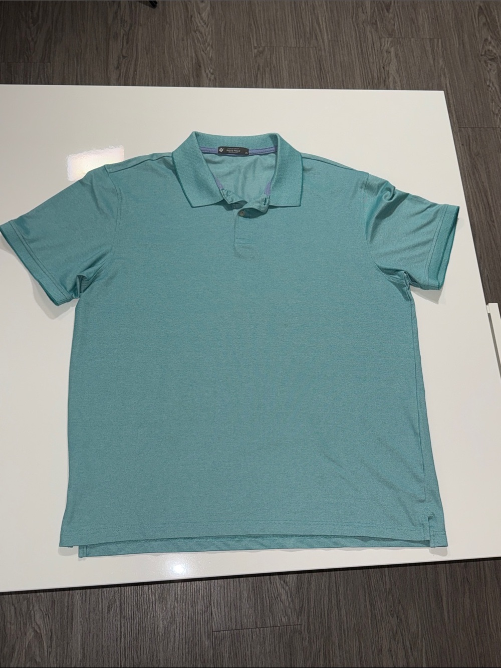 Men's Aqua Polo Shirt with Soft Stretch Collar